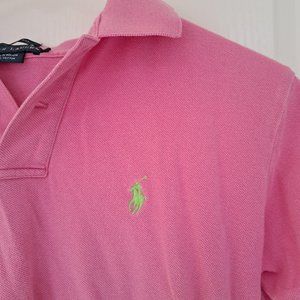 Ralph Lauren Pink Polo, Medium, Classic Fit, Green Pony